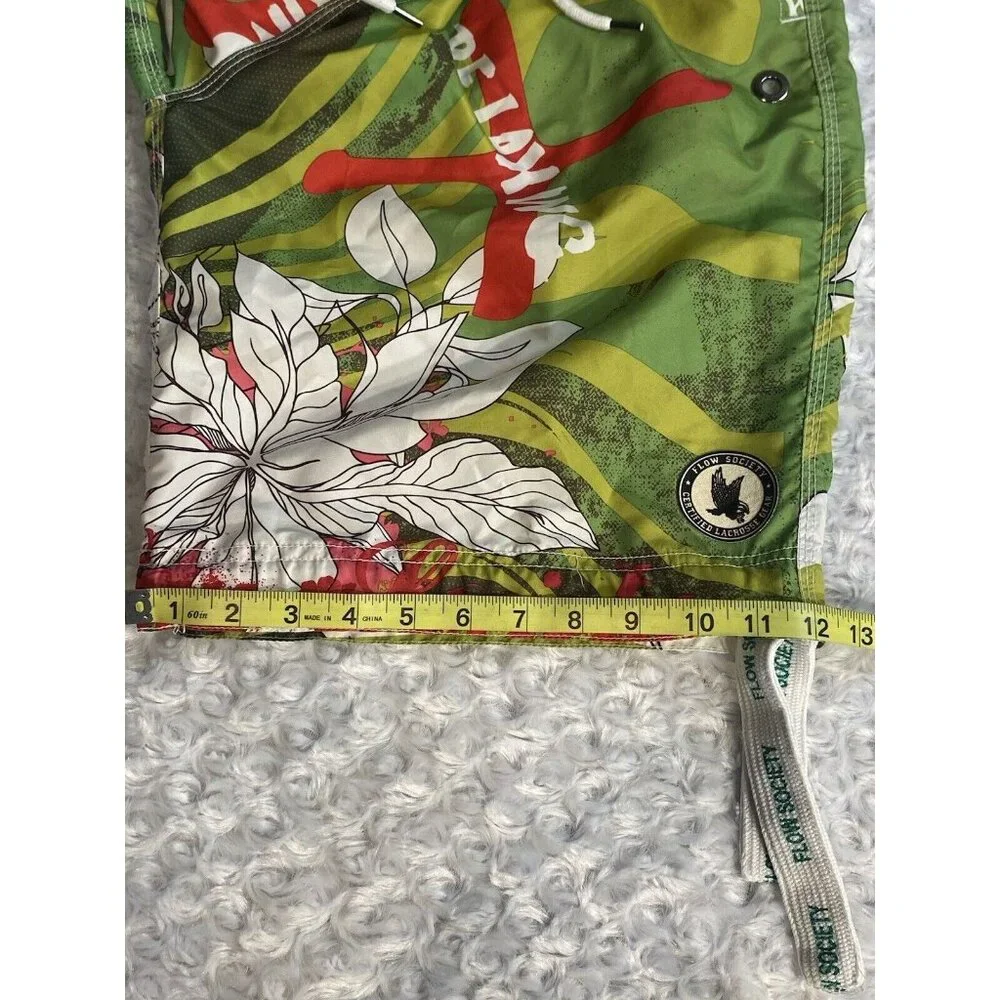 Flow Society Lacrosse shorts mens Size Large Vibrant Green Board Shorts